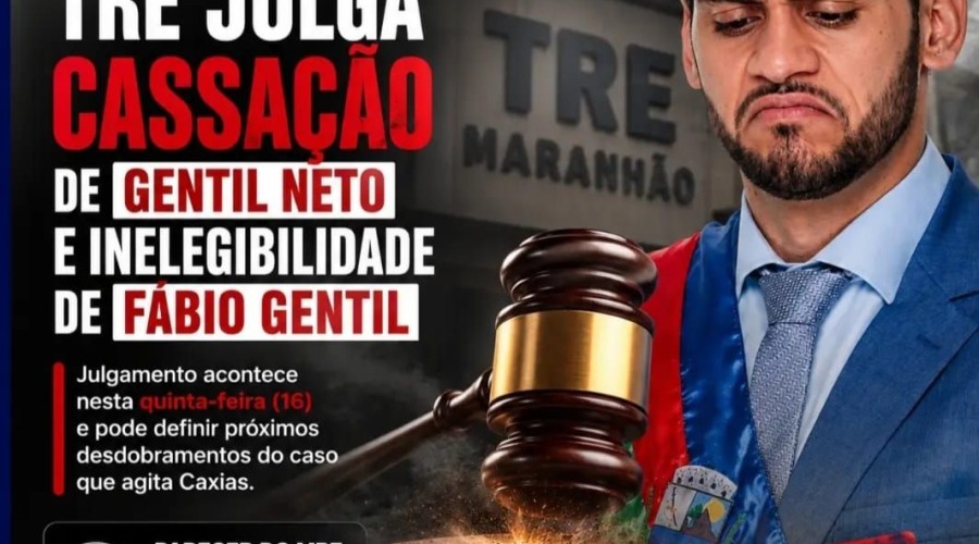 O Tribunal Regional Eleitoral (TRE) pautou para esta quinta-feira (16) o julgamento do processo que cassou o mandato do prefeito de Caxias, Gentil Neto, e declarou o ex-prefeito Fábio Gentil inelegível.