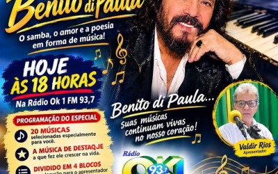 LUTO NA MÚSICA BRASILEIRA: MORRE BENITO DI PAULA, ÍCONE DO SAMBA E DA MPB, AOS 84 ANOS