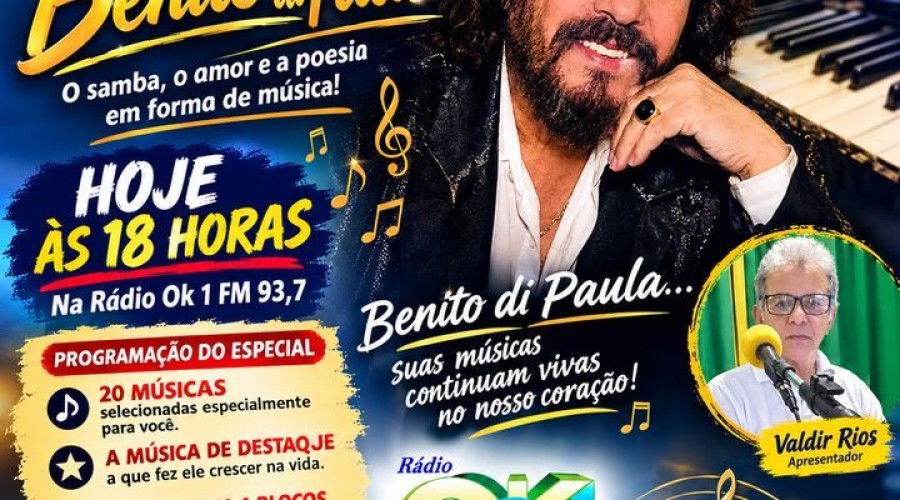 LUTO NA MÚSICA BRASILEIRA: MORRE BENITO DI PAULA, ÍCONE DO SAMBA E DA MPB, AOS 84 ANOS