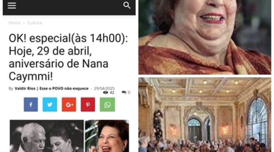 Enterro de  Nana Caymmi:  três dias antes de morrer a Rádio OK! fm fez homenagem.
