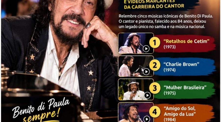 Benito di Paula: relembre cinco músicas e vídeos marcantes da carreira do cantor