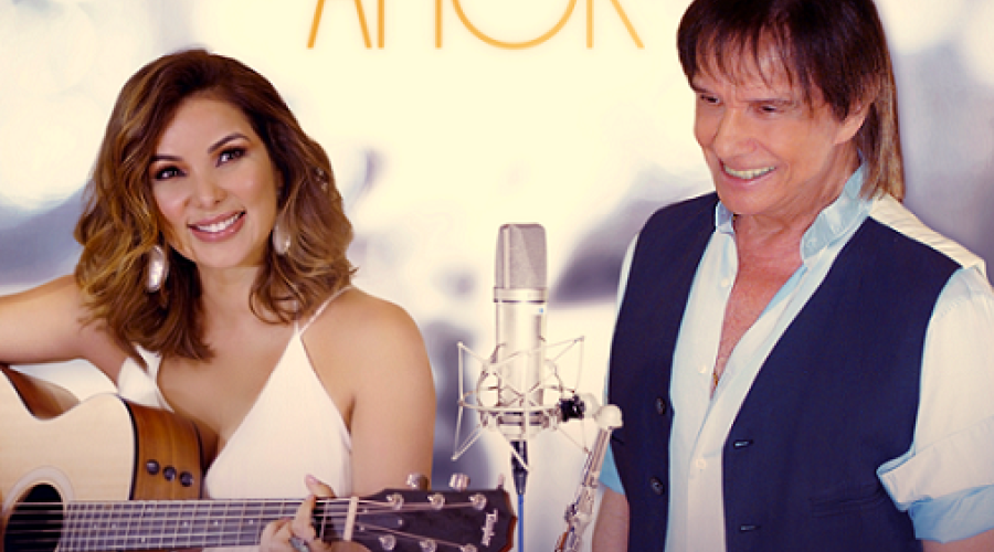 Assista o Vídeo: Roberto grava tema de novela com Liah Soares