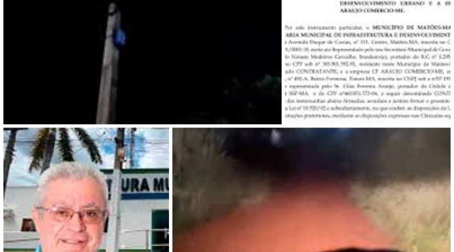 Prefeitura de Matões gasta mais de meio milhão em iluminação pública enquanto cidade permanece às escuras