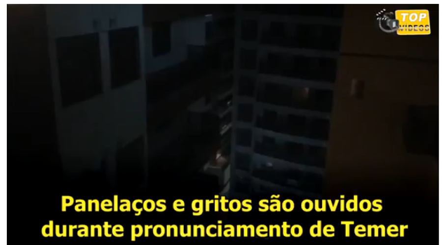 ASSISTA AO VÍDEO: Panelaços são ouvidos durante pronunciamento de Michel Temer