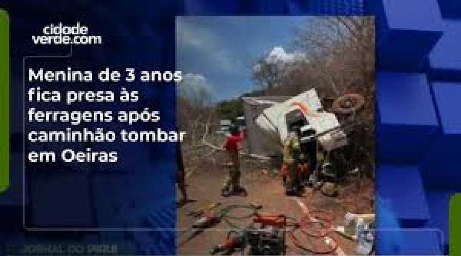 Mãe e filha de 3 anos ficaram presa às ferragens após caminhão tombar