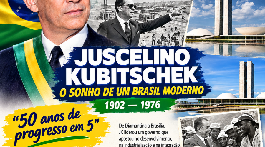 Raízes da História:  “50 anos de progresso em 5” - JUSCELINO KUBITSCHEK O PRESIDENTE QUE SONHOU UM BRASIL PARA O FUTURO