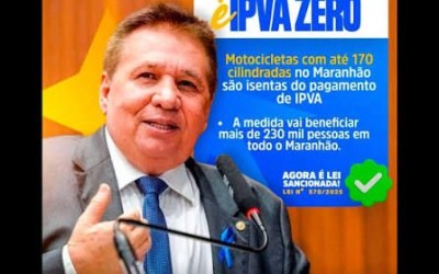 Em primeiro programa eleitoral, Ariston destaca isenção do IPVA para mais de 200 mil motociclistas