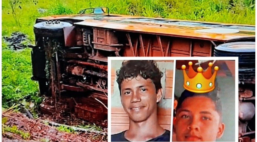 Dois jovens morrem e ônibus escolar tomba após acidente de trânsito em Bacabal